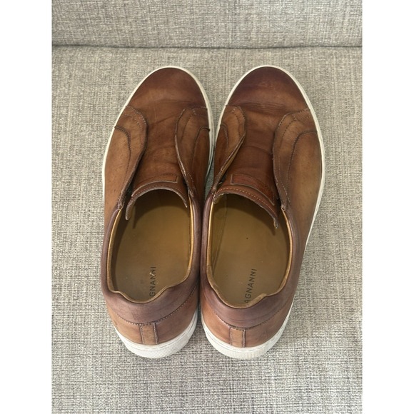 Magnanni Fiore Leather Slip On Sneakers Brown Size 13 - Picture 6 of 9